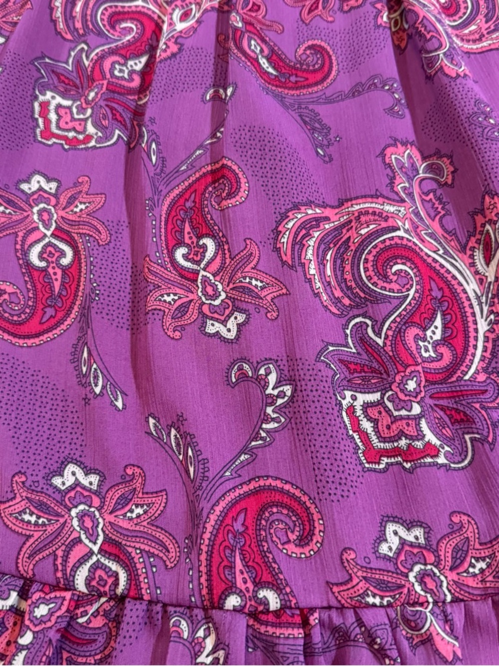Purple Paisley Ruffle Mini Dress - Women's - Picture 4 of 11